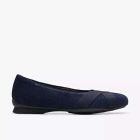 Ballerine da donna Jazmynn Gem in pelle scamosciata blu navy