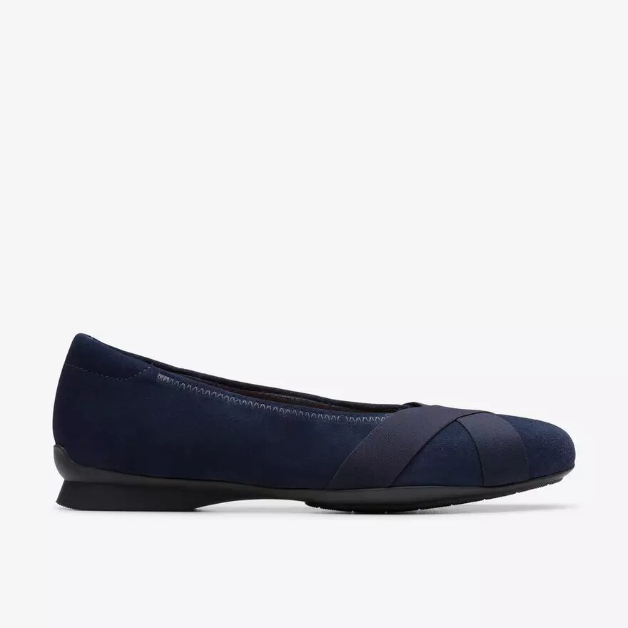 Ballerine da donna Jazmynn Gem in pelle scamosciata blu navy Ballerine da donna Jazmynn Gem in pelle scamosciata blu navy