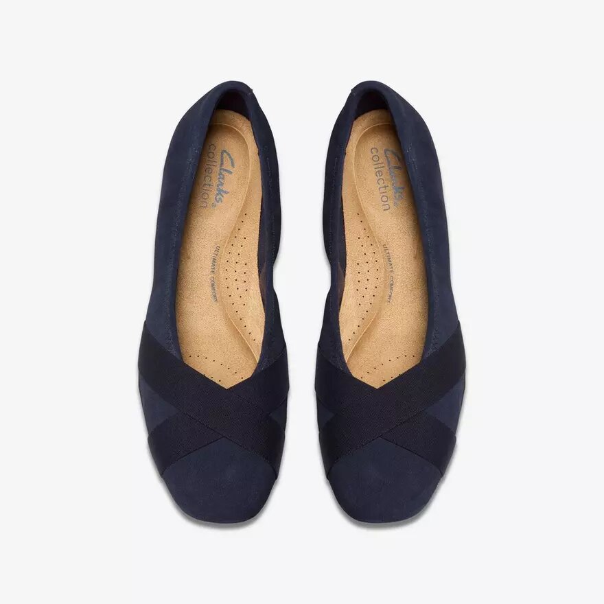 Ballerine da donna Jazmynn Gem in pelle scamosciata blu navy Ballerine da donna Jazmynn Gem in pelle scamosciata blu navy