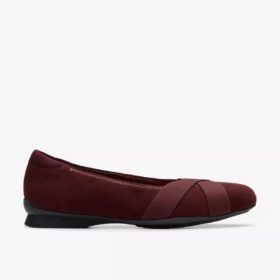 Ballerine da donna Jazmynn Gem in pelle scamosciata color merlot