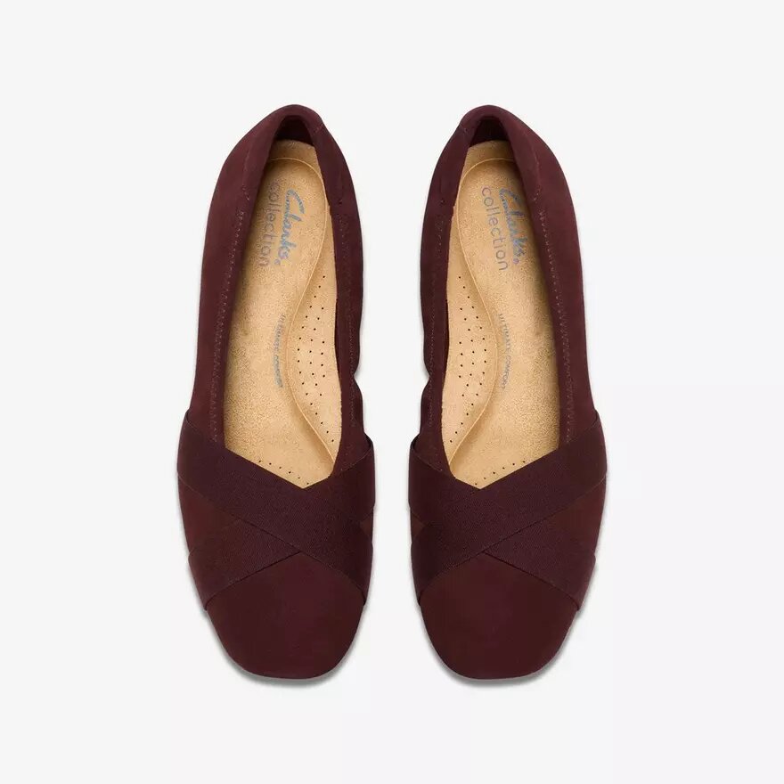 Ballerine da donna Jazmynn Gem in pelle scamosciata color merlot Ballerine da donna Jazmynn Gem in pelle scamosciata color merlot