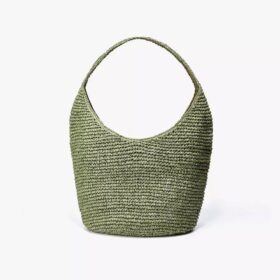 Borsa tote da donna Talia in paglia verde