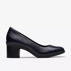 Décolleté da donna Shaya Poppy in pelle blu navy