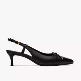 Décolleté da donna Zarey Bow in pelle nera