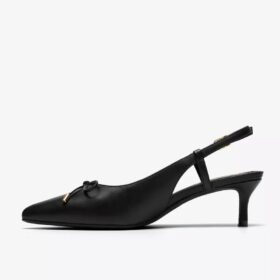 Décolleté da donna Zarey Bow in pelle nera