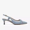 Décolleté da donna Zarey con fiocco in pelle azzurra