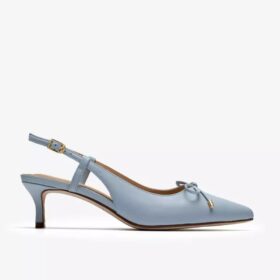 Décolleté da donna Zarey con fiocco in pelle azzurra