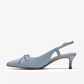 Décolleté da donna Zarey con fiocco in pelle azzurra