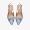 Décolleté da donna Zarey con fiocco in pelle azzurra