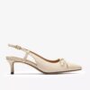 Décolleté da donna Zarey con fiocco in pelle color crema