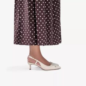 Décolleté da donna Zarey con fiocco in pelle color crema