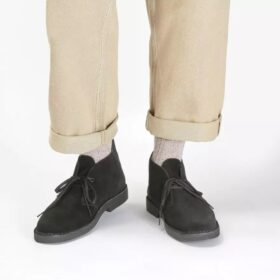 Desert Boot Evo da uomo in pelle scamosciata nera, modello Chukka