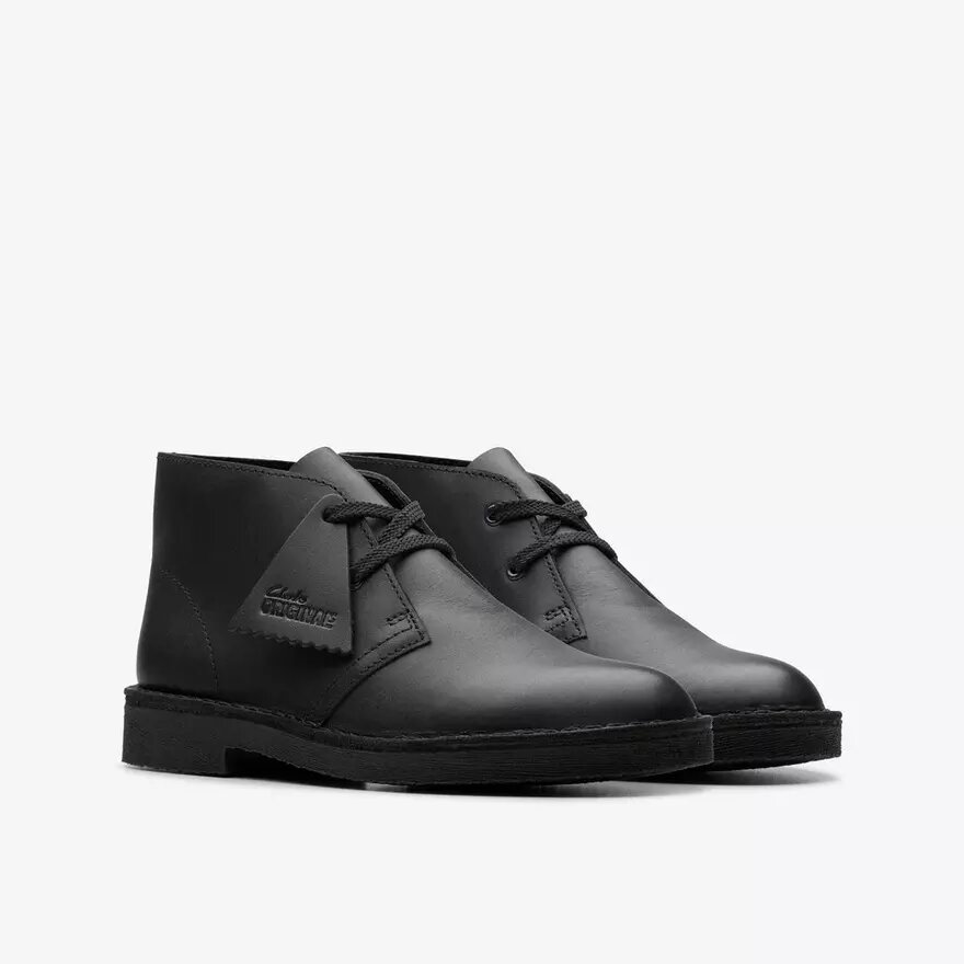 Desert boots da ragazzo, modello per ragazzi più grandi, in pelle nera Desert boots da ragazzo, modello per ragazzi più grandi, in pelle nera