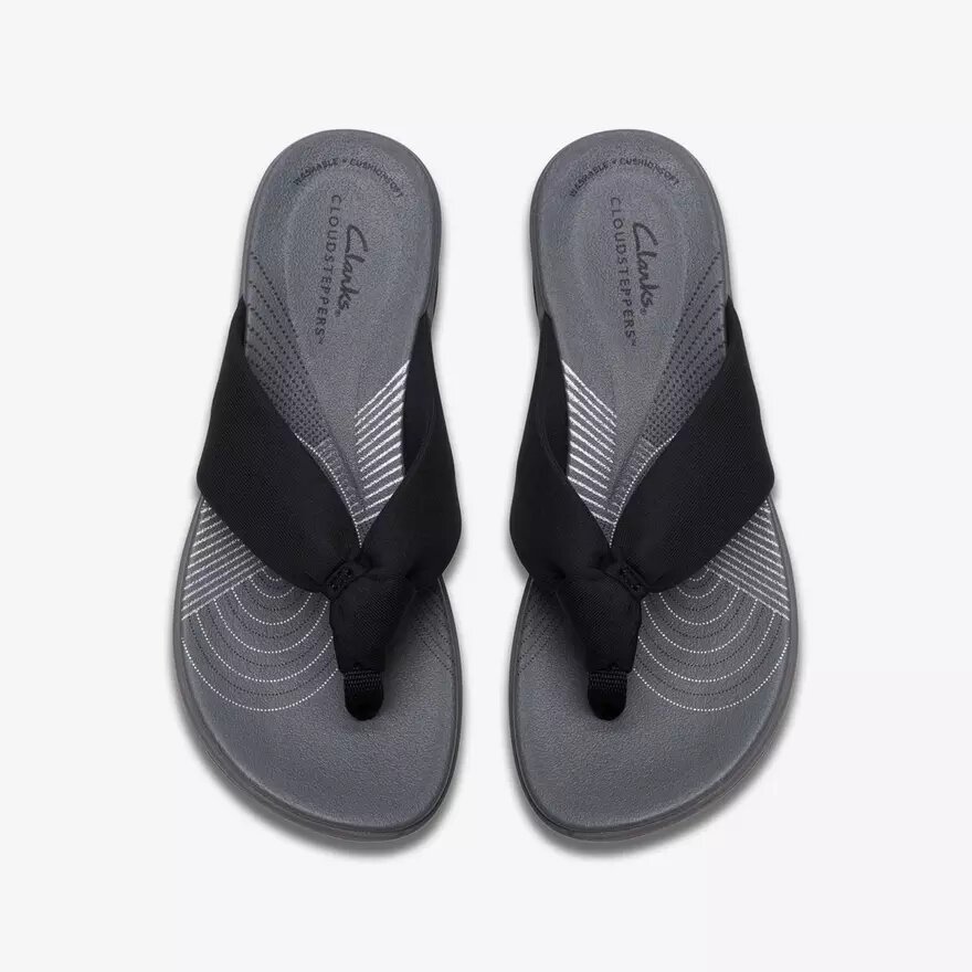 Infradito da donna Arla Glison in tessuto nero Cloudsteppers™ Infradito da donna Arla Glison in tessuto nero Cloudsteppers™