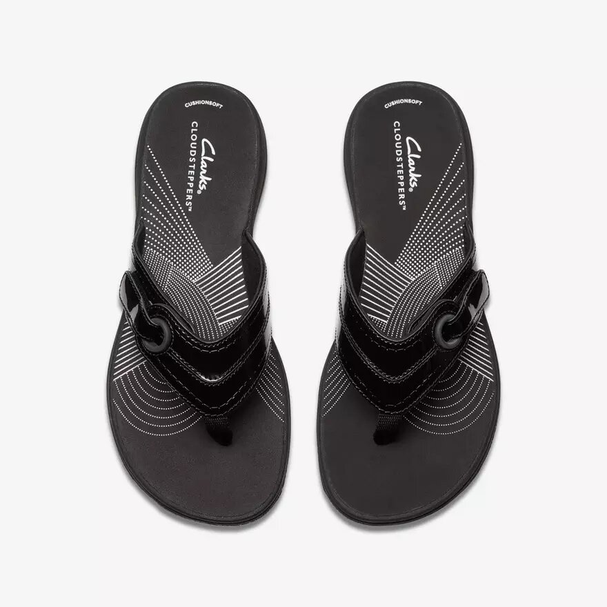 Infradito da donna Breeze Reyna in vernice nera Cloudsteppers™ Infradito da donna Breeze Reyna in vernice nera Cloudsteppers™