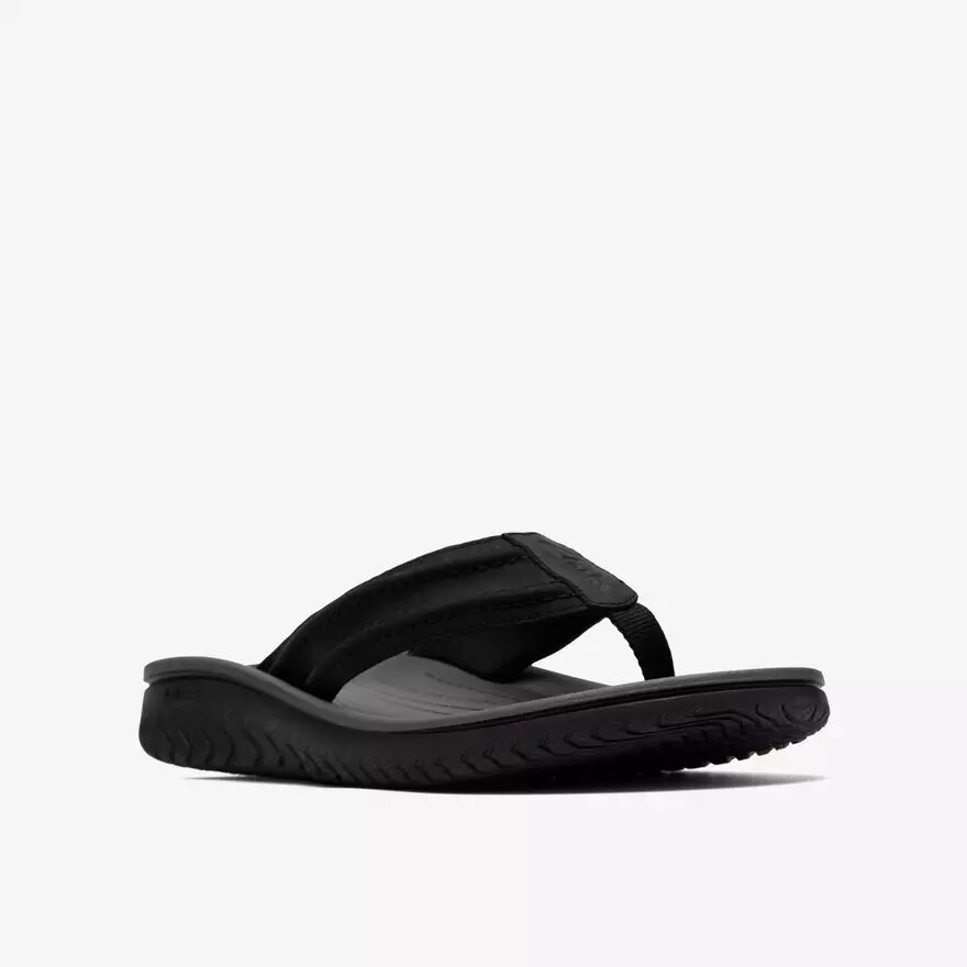 Infradito da uomo Wesley Surf in pelle nera Infradito da uomo Wesley Surf in pelle nera