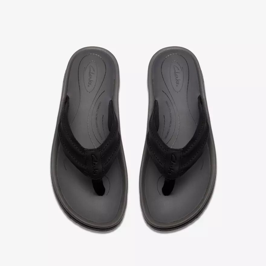 Infradito da uomo Wesley Surf in pelle nera Infradito da uomo Wesley Surf in pelle nera