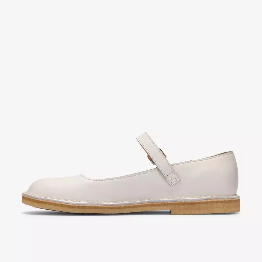 Mary Jane Desert Jane da donna in pelle bianca Mary Jane Desert Jane da donna in pelle bianca
