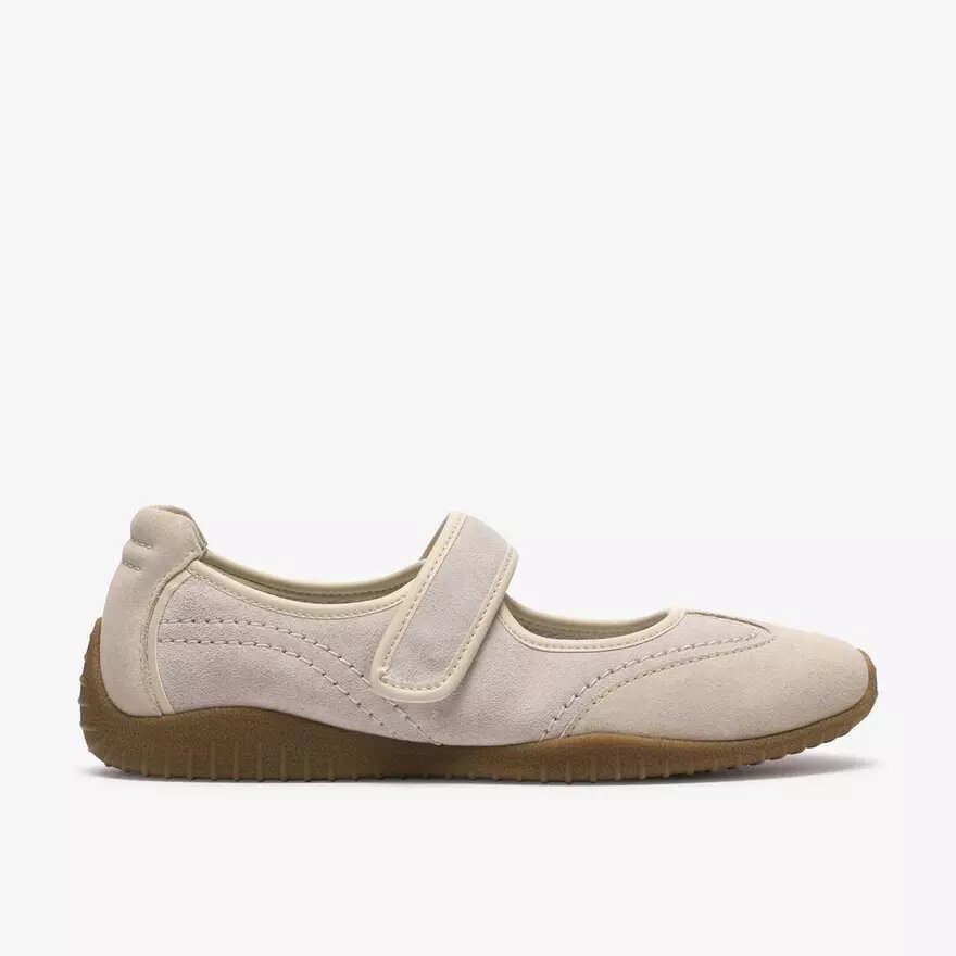 Mary Jane Meridor Jane da donna in pelle scamosciata bianco sporco Mary Jane Meridor Jane da donna in pelle scamosciata bianco sporco