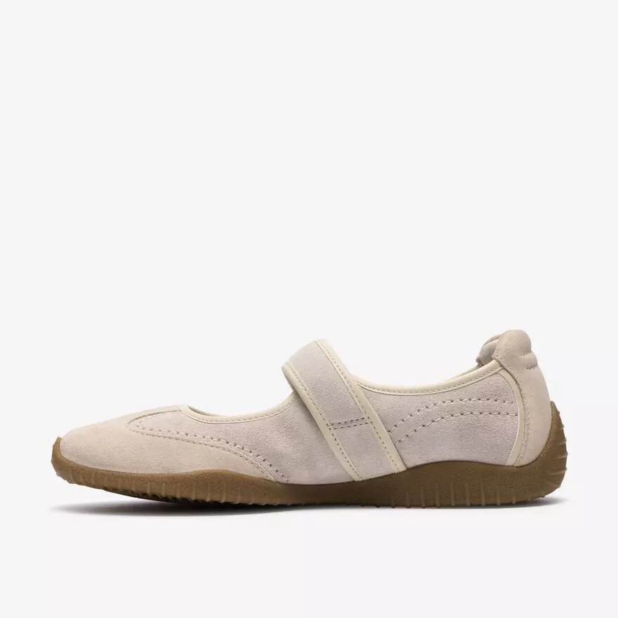 Mary Jane Meridor Jane da donna in pelle scamosciata bianco sporco Mary Jane Meridor Jane da donna in pelle scamosciata bianco sporco