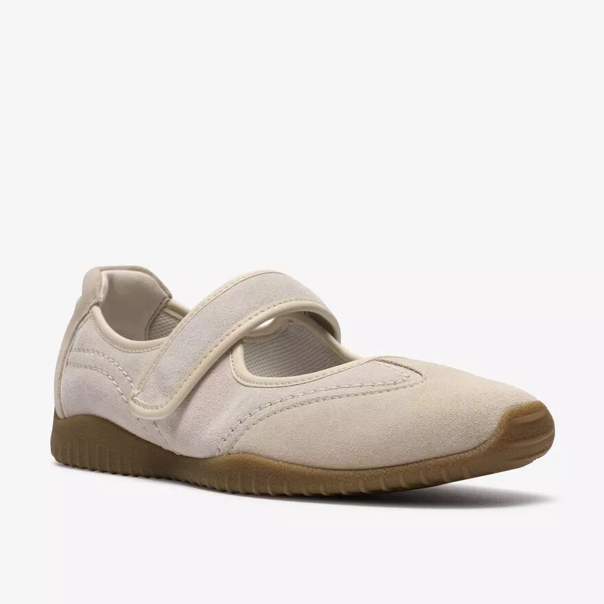 Mary Jane Meridor Jane da donna in pelle scamosciata bianco sporco Mary Jane Meridor Jane da donna in pelle scamosciata bianco sporco