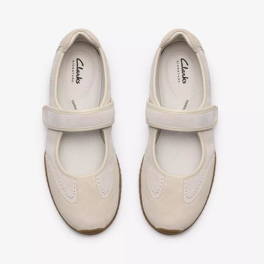 Mary Jane Meridor Jane da donna in pelle scamosciata bianco sporco Mary Jane Meridor Jane da donna in pelle scamosciata bianco sporco