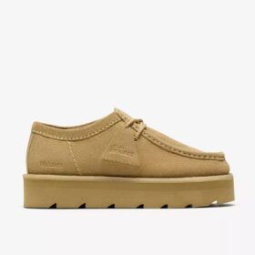 Meare Walla da donna. Wallabees in pelle scamosciata color acero