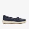 Mocassini da donna Breezesky Bay in tela blu navy Mocassini da donna Breezesky Bay in tela blu navy