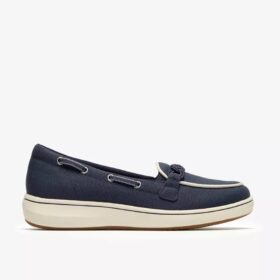 Mocassini da donna Breezesky Bay in tela blu navy