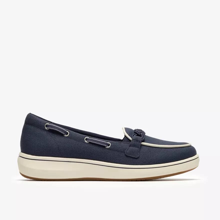 Mocassini da donna Breezesky Bay in tela blu navy Mocassini da donna Breezesky Bay in tela blu navy
