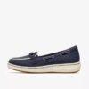 Mocassini da donna Breezesky Bay in tela blu navy Mocassini da donna Breezesky Bay in tela blu navy