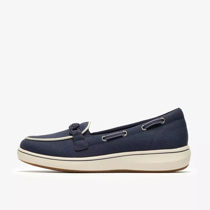 Mocassini da donna Breezesky Bay in tela blu navy Mocassini da donna Breezesky Bay in tela blu navy