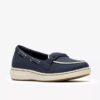 Mocassini da donna Breezesky Bay in tela blu navy Mocassini da donna Breezesky Bay in tela blu navy