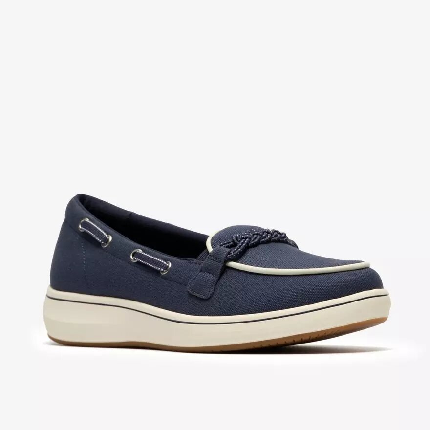 Mocassini da donna Breezesky Bay in tela blu navy Mocassini da donna Breezesky Bay in tela blu navy