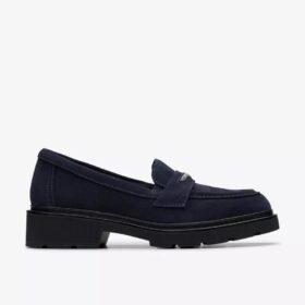 Mocassini da donna Lauryl Step in pelle scamosciata blu navy