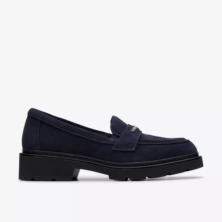 Mocassini da donna Lauryl Step in pelle scamosciata blu navy Mocassini da donna Lauryl Step in pelle scamosciata blu navy