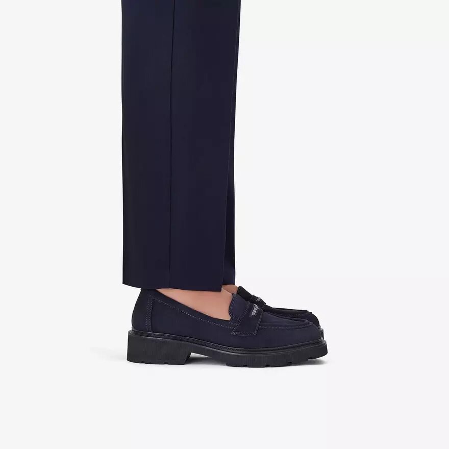 Mocassini da donna Lauryl Step in pelle scamosciata blu navy Mocassini da donna Lauryl Step in pelle scamosciata blu navy