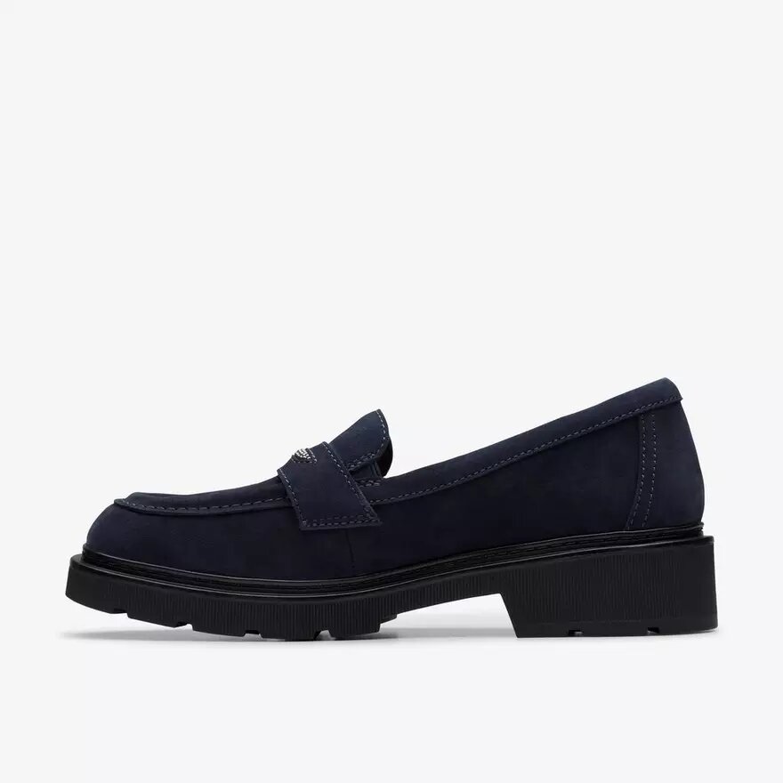 Mocassini da donna Lauryl Step in pelle scamosciata blu navy Mocassini da donna Lauryl Step in pelle scamosciata blu navy