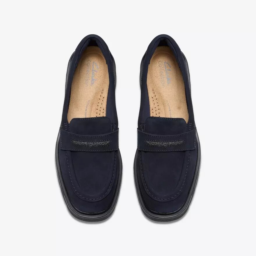 Mocassini da donna Lauryl Step in pelle scamosciata blu navy Mocassini da donna Lauryl Step in pelle scamosciata blu navy