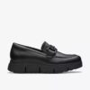 Mocassini da donna Loriini Izzy in pelle nera Mocassini da donna Loriini Izzy in pelle nera