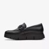 Mocassini da donna Loriini Izzy in pelle nera Mocassini da donna Loriini Izzy in pelle nera