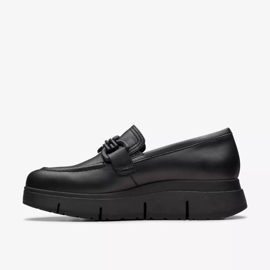 Mocassini da donna Loriini Izzy in pelle nera Mocassini da donna Loriini Izzy in pelle nera