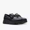 Mocassini da donna Loriini Izzy in pelle nera Mocassini da donna Loriini Izzy in pelle nera