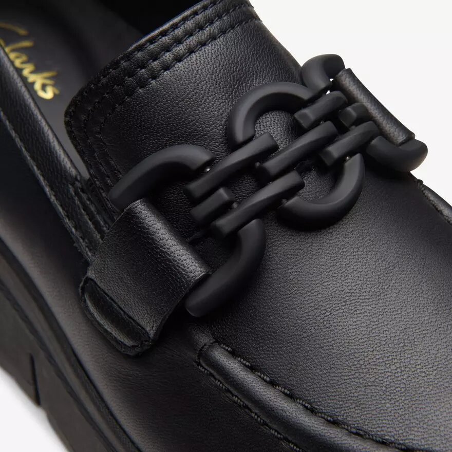 Mocassini da donna Loriini Izzy in pelle nera Mocassini da donna Loriini Izzy in pelle nera