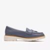 Mocassini da donna Westlynn Bella in pelle blu denim Mocassini da donna Westlynn Bella in pelle blu denim