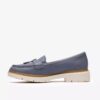 Mocassini da donna Westlynn Bella in pelle blu denim Mocassini da donna Westlynn Bella in pelle blu denim
