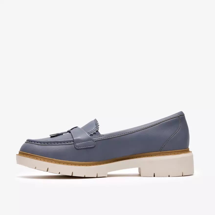 Mocassini da donna Westlynn Bella in pelle blu denim Mocassini da donna Westlynn Bella in pelle blu denim