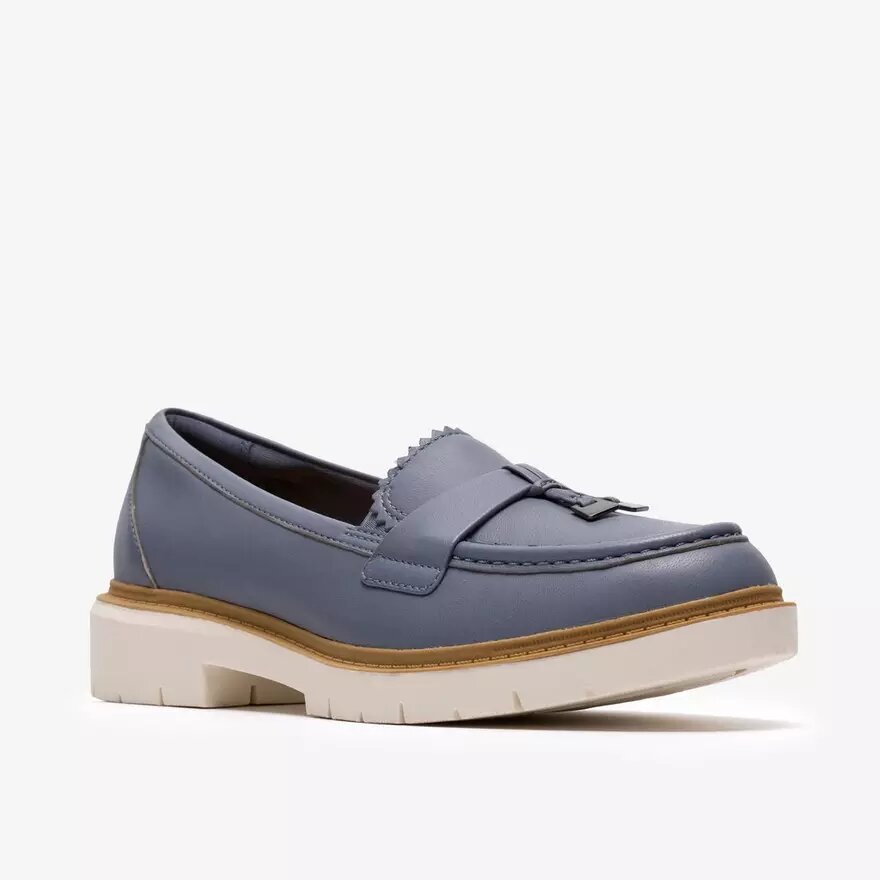 Mocassini da donna Westlynn Bella in pelle blu denim Mocassini da donna Westlynn Bella in pelle blu denim
