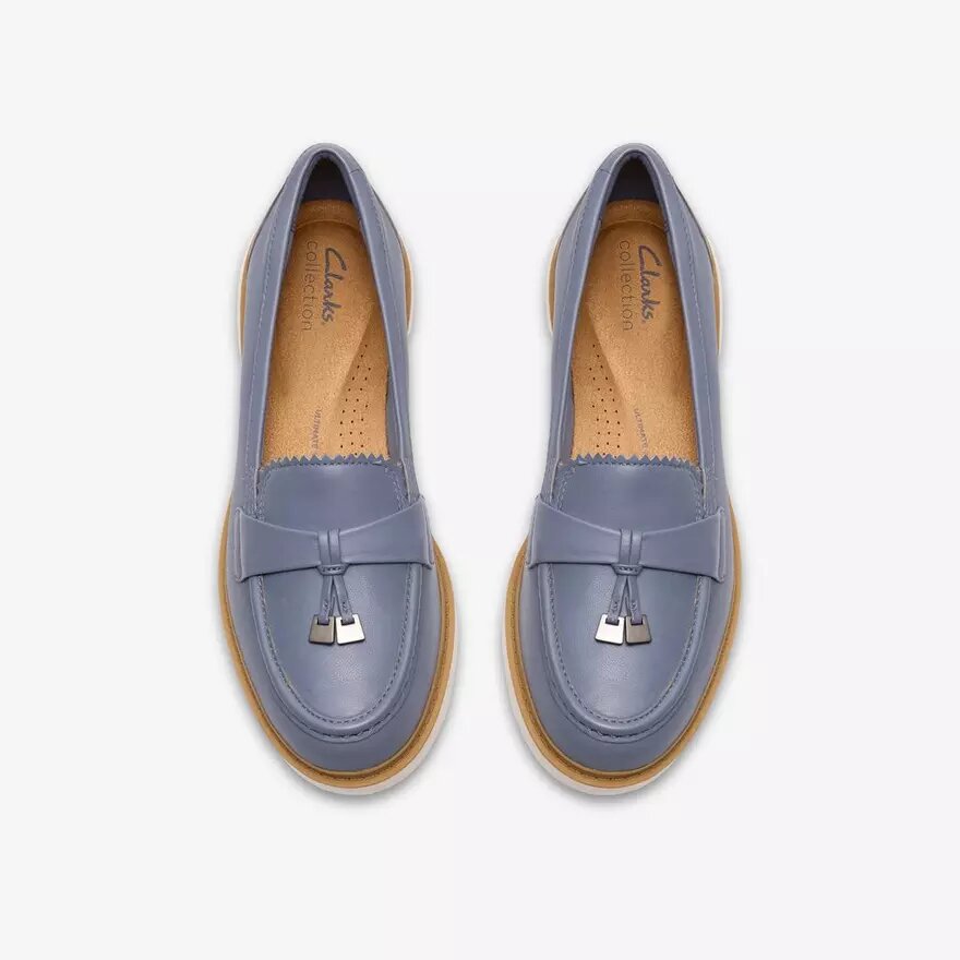 Mocassini da donna Westlynn Bella in pelle blu denim Mocassini da donna Westlynn Bella in pelle blu denim
