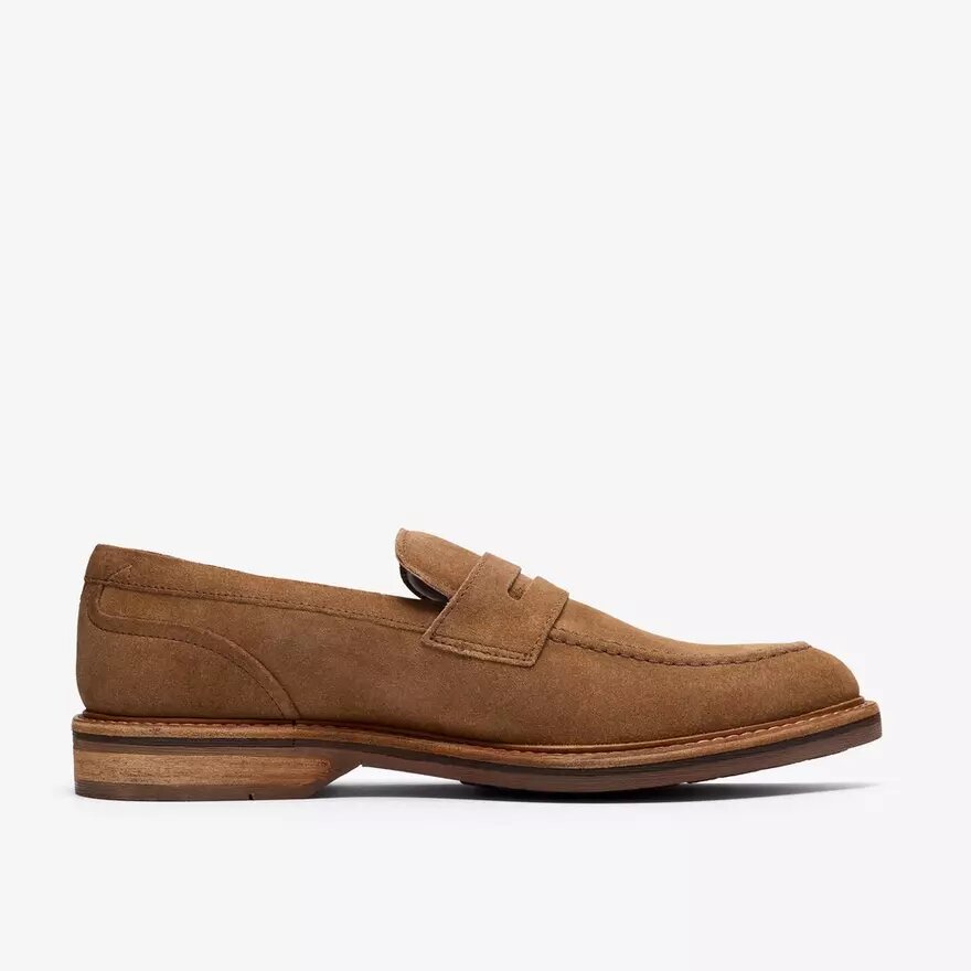 Mocassini da uomo Aldwin Step in pelle scamosciata color tan Mocassini da uomo Aldwin Step in pelle scamosciata color tan